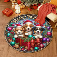 Alfombra Redonda Antideslizante Navidad Niño Juguetes Navideños Dibujos Animados Santa Claus Conejo De Nieve Carpeta De Juego Para Bebés - details 5