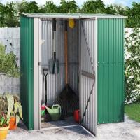 vidaXL Cobertizo de Jardín Acero Galvanizado Armario Almacenamiento Color Gris,  Verde,  Marrón y mas - details 1