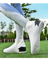 Nuevos Zapatos De Fútbol Para Hombres Entrenamiento Profesional Antideslizantes Para Campo Artificial Botas De Fútbol Con Tela Microfibra Antorcha Media Calf High Rubber Outsole - details 5