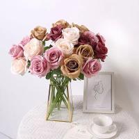1/3/5Pcs Rosa Artificial 50cm Flores De Seda Para Decoración De Bodas Casamientos Hogar Jardín Decoración De Habitaciones - details 5