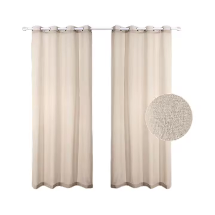 Visillo de cortina Doris 140x260cm para decorar sala de estar y dormitorio - 100% poliéster - 1
