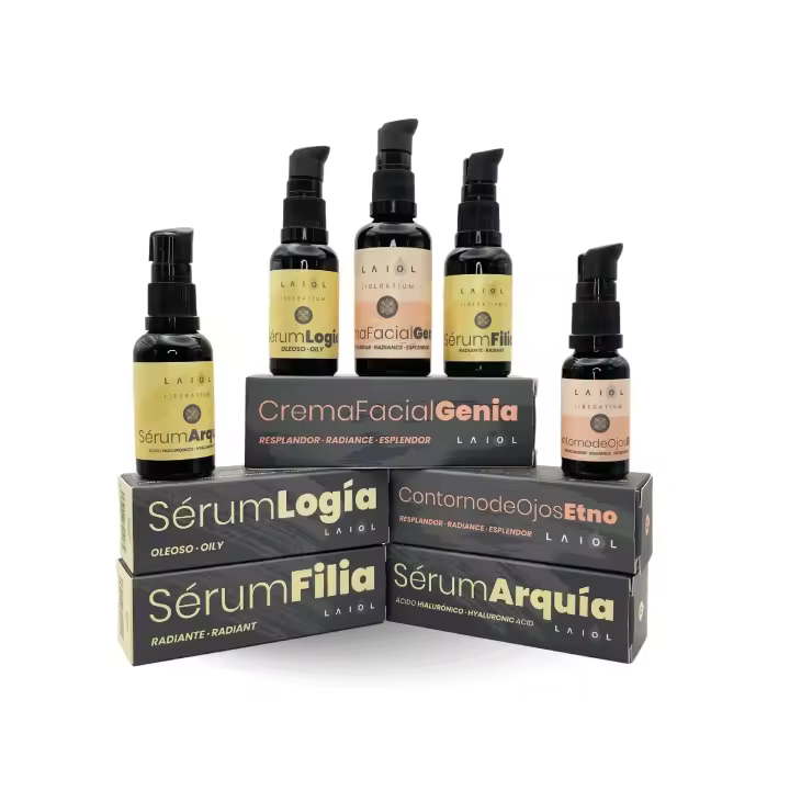 LAIOL BIOCOSMETICS Kit 360º - Pack Básico Piel - Sérum Filia - Sérum Arquía - Contorno de Ojos Etno - Crema Facial Genia - 1