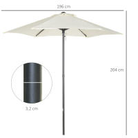 Outsunny Sombrilla de Jardín Ø2x2 m Parasol Mástil de Aluminio con Techo de Ventilación Pestillo de Fijación y Poste Desmontable para Terraza Patio Exterior - details 2