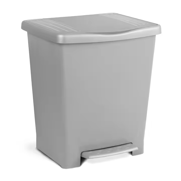 Tatay Cubo de Basura Millenium 23L Gris con Pedal y Sujeta-Bolsa - 1