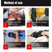 Juego De 5 Piezas De Bits De Destornillador Magnético PH2 Tamaño 1/4 Hexagonal Para Destornillador Eléctrico Y Drywall Acero De Aluminio Cromo Magnético No Slip - details 2