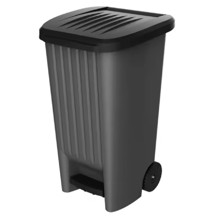 Cubo basura ruedas pedal 90 l 50x49x84 cm - 1