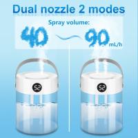 Humididiador de 3 L para el hogar, enchufe USB, Boquillas Dobles de Niebla fría, Pantalla de humedad, Luz Nocturna de 3 Modos, apagado automático de 12 h, humidification de aire para hasta 40 ODS - details 3