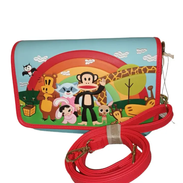 Bolso cruzados para mujer Paul Frank Rainbow Loungefly - Bolso Mujer Piel Sintética 24 cm - Ideal Regalo" - 1