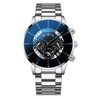 Reloj De Negocios Para Hombre Lujo 2pcs Big Dial Calendario Resistente Al Choque Reloj De Pulsera De Cuarzo Deportivo Casual De Acero Inoxidable Moda - details 3