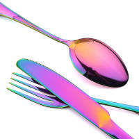 Juego De Comedor AJOYOUS De Acero Inoxidable Espejado 24 Piezas Cuchillo Fork Cuchara Platos De Cocina Utensilios De Plata - details 2