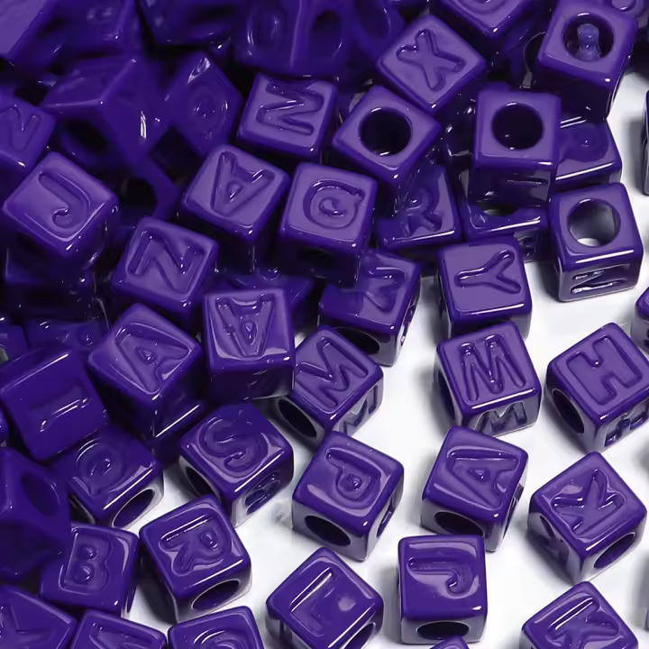 50Pcs Abalorios De Letras Acrílicas Coloridas Cuadradas Para Creación De Joyería Accesorios Para Pulseras Cadena De Teléfono DIY - 1