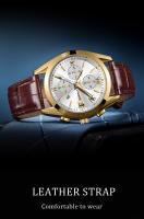 Reloj De Pulsera Deportivo Para Hombre POSHI Nueva Moda 2023 Con Correa De Cuero Lujo Movimiento Cuarzo Impermeable Y Calendario - details 2