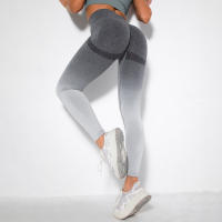 Leggings De Yoga Para Mujer Con Gradiente De Color Y Levantamiento De Glúteos Pantalones De Running Fitness Secado Rápido Talla True Leggings De Cintura Elástica De Nylon - details 29