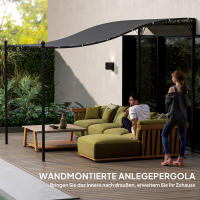 Cenador pérgola con Techo, Cenador impermeable, Cenador de Jardín Independiente Cenador de patio Protección solar aprox. 2,5x3x2,5 m Gris oscuro - details 5