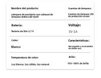 Lámpara De Escritorio Doble LED Con Luz Nocturna Toque 3 Niveles Regulables Recargable Por USB Protección Para Los Ojos Plegable Para Lectura En La Cama - details 18