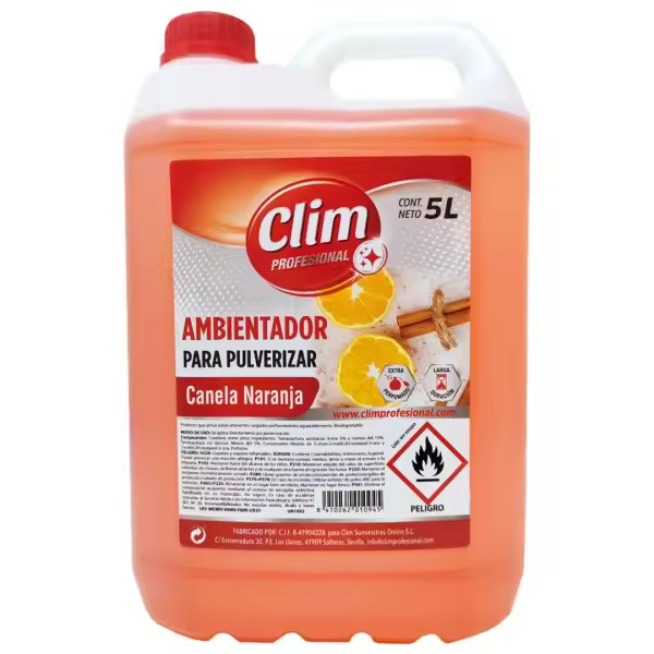 Clim Profesional Ambientador de Esencias Canela-Naranja 5L - Aromaterapia para el Hogar - 1