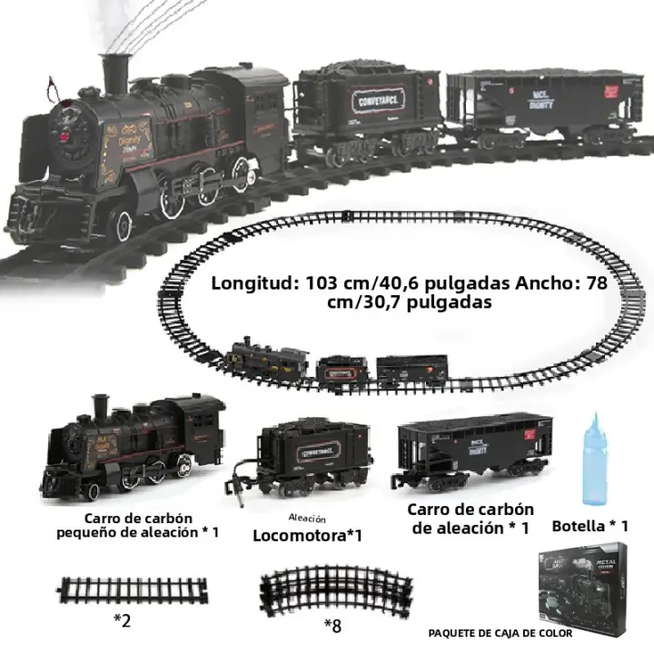 Juguete De Tren De Acero Con Humo Y Luz Tren De Vapor De Metal Para Adultos Juguete Educativo Para Coleccionistas - 1