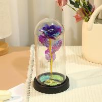 Regalo De San Valentín Para Novia Rosa LED Eterna En Cubierta De Vidrio Favor De Boda Para Madre Cumpleaños Decoración De Oficina - details 12