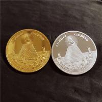 Moneda Desafío Masonic En Oro/silvero Con Pirámide Y Ojo Todo-vigilante Colección De Monedas Recuerdo Hermandad Masona Religiosa Placa De Metal Regalo - details 1