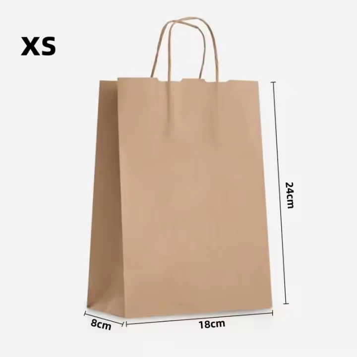 Bolsa de Papel Kraft para fiesta de Cumpleaños, Boda, Navidad, Año Nuevo con asa bolsa de papel negro blanco, 25/50/100 Uds. - 1