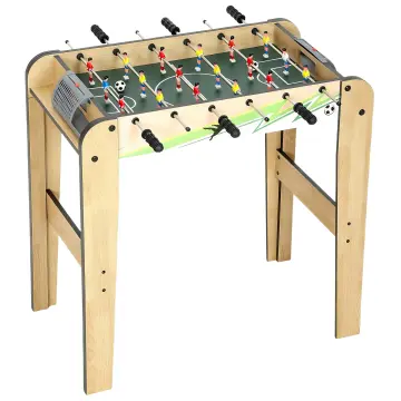 HOMCOM Futbolín De Madera De 122x61x80,7 Cm – 8 Barras, 2 Equipos, Incluye 2 Pelotas Y Marcador, Ideal Para Niños Y Adultos