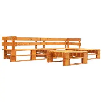 VIDAXL 277457 set de muebles de palés para jardín 4 piezas fabricado en madera en color marrón miel - 1