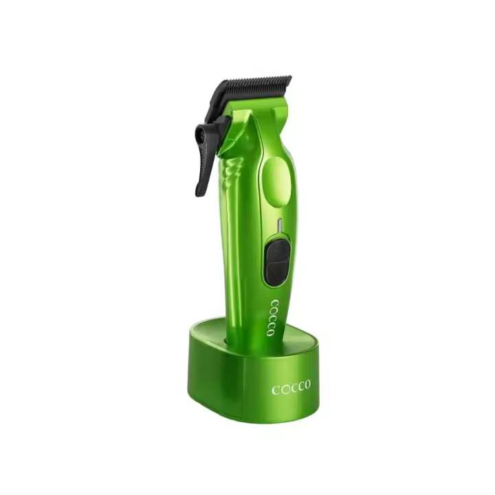 Cocco Hyper Veloce Pro Clipper, Digital Gap Ambassador Graphene Taper Blade Professional Hair Clippers, Motor BLDC de alto par, totalmente metálico, inalámbrico, estación de carga incluida, verde - 1