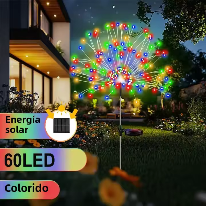 Luces De Fuego Solar Para Jardín Impermeables Con Modos De Iluminación Luz De Hadas Para Decoración De Courtyard Navidad Boda - 1