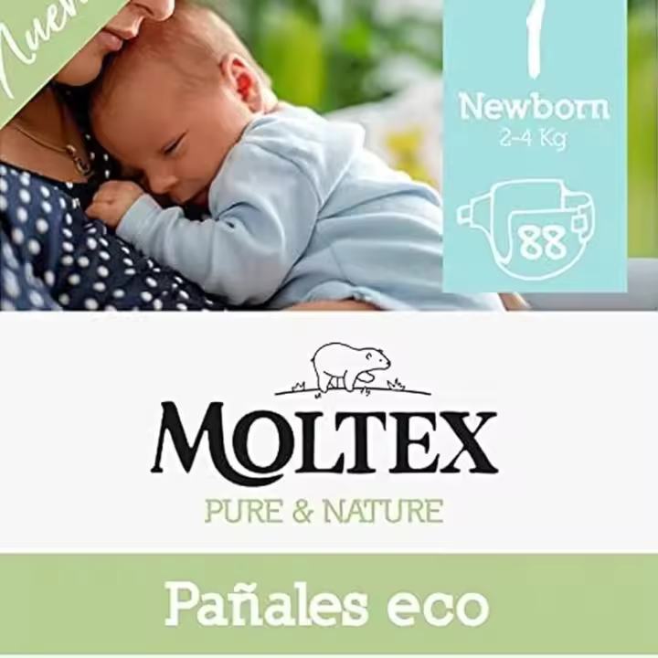 Pañal Moltex Pure & Nature Talla 1 2-5KG 22 Unidades - 1
