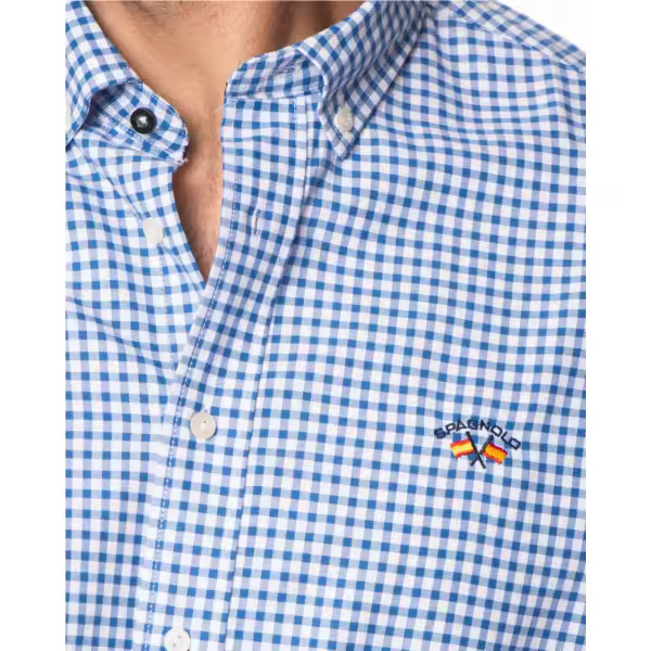 Spagnolo camisa oxford colección bandera azul para hombre - 1