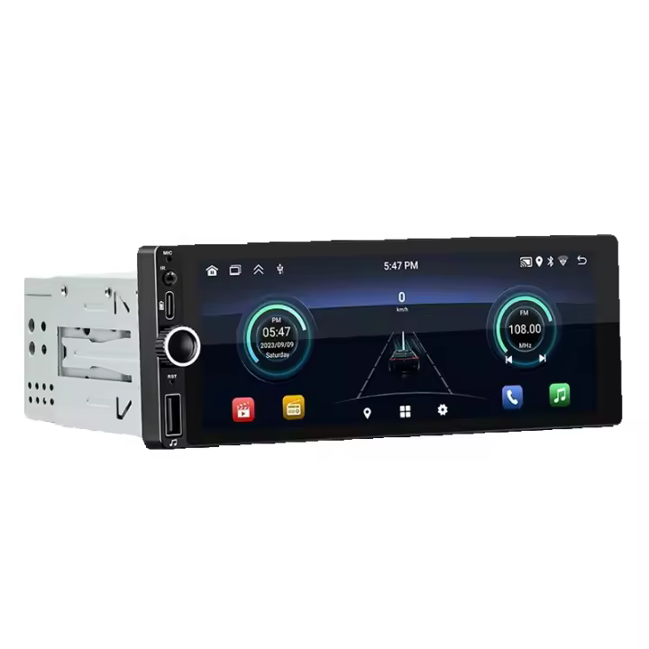 6.86 Inch Android Car Radio Wireless CarPlay/Android Auto WiFi Bluetooth Handsfree GPS FM RDS USB IPS Screen 1 Din MP5 Player - 1