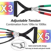 Cuerda De Resistencia Multifuncional Para Fitness 5 Tubos Elásticos Pedal De Yoga Aparato De Entrenamiento De Abdomen Y Extensión Para Músculos Diversos - details 6