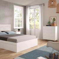 Comoda con 4 Cajones, para Dormitorio, Modelo Sweet, Acabado en Color Blanco, Medidas: 77,5 cm (Ancho) x 95 cm (Alto) x 40 cm (Fondo) - details 2