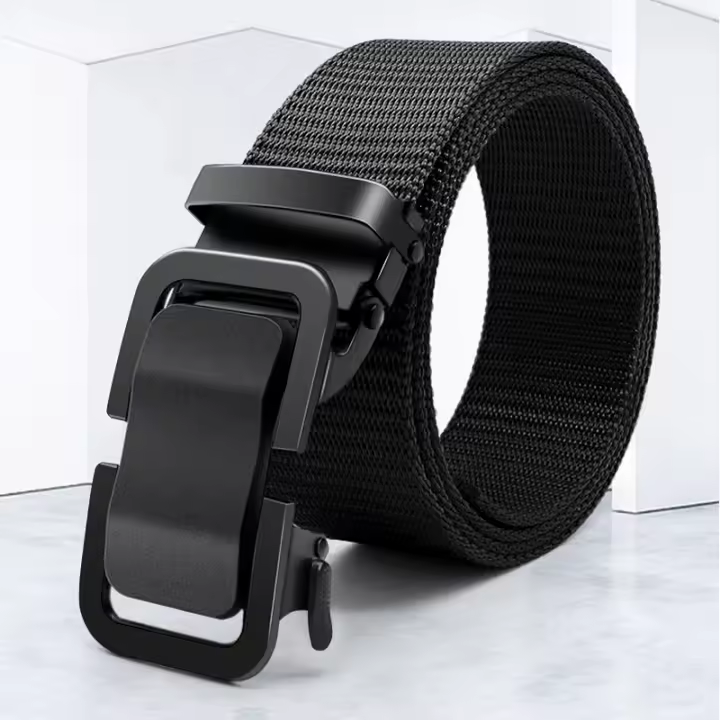 Cinturón De Lona De Nylon Para Hombres Con Hebilla Automática De Metal Para Trabajo Al Aire Libre Estilo Fashion - 1