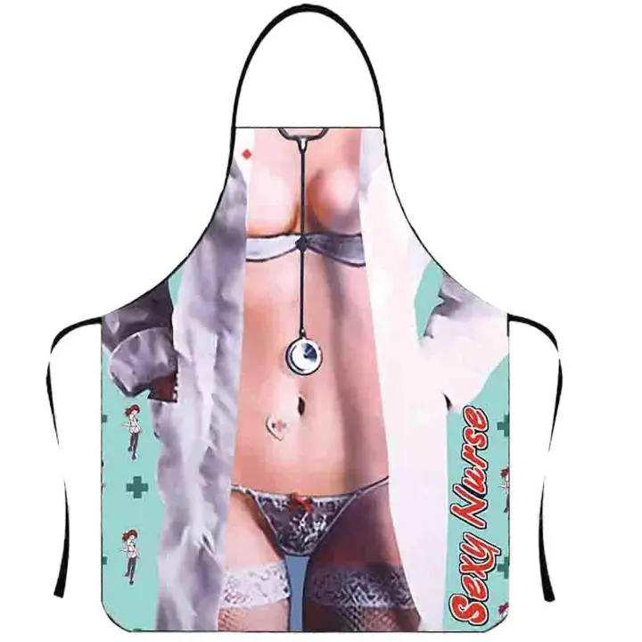 Funny Apron Personality Novelty Clear And Real Image Sleeveless Strap Waterproof Polyester Muscular Man Kitchen Apron Home Supplies - 1