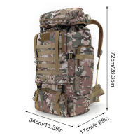 Mochila De Camuflaje 80L Respirable Y Cómoda Impermeable Y Resistente Al Desgaste Para Escalada Deportes Al Aire Libre Esquí Senderismo - details 15