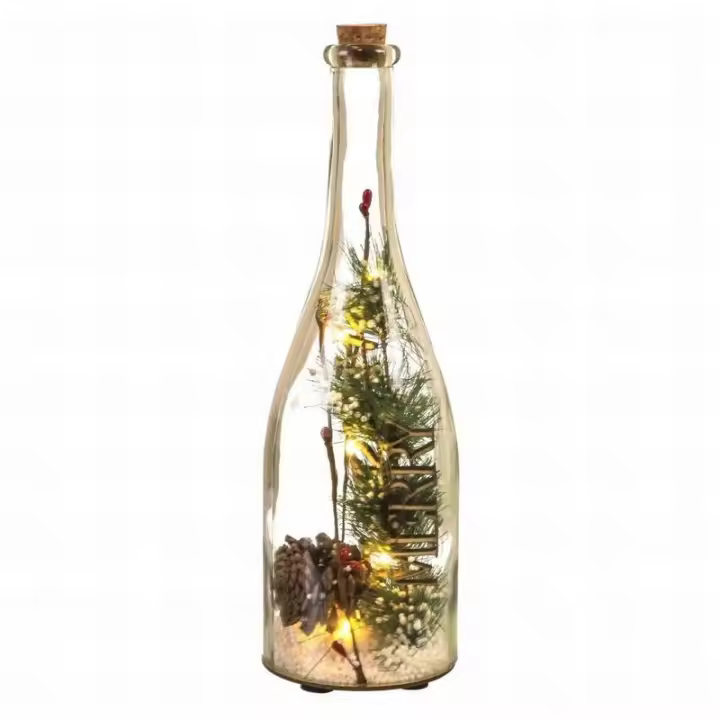 Gerimport Botella Cristal 10 Luces Led 8 X 8 X 29.50 Cm - 1