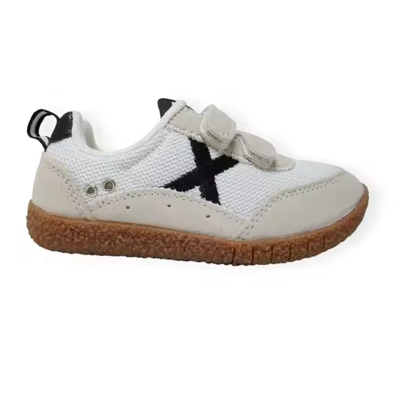 ZAPATILLA BAREFOOT MUNICH BABY KODA 14 BLANCO Y LOGO NEGRO - 1