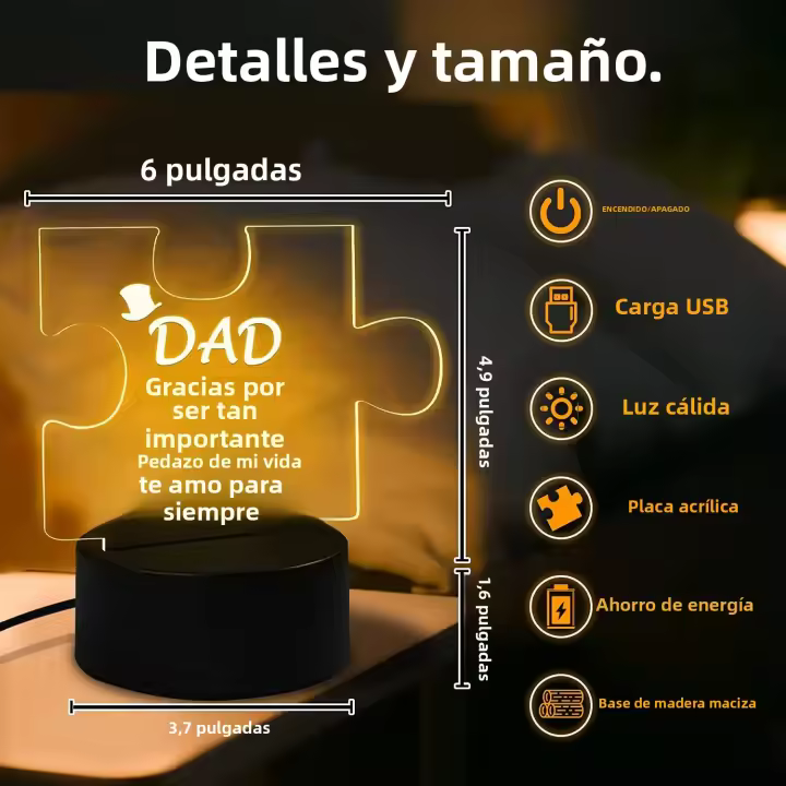 Lámpara Nocturna Para Padre Regalo De Navidad Y Día Del Padre Luz De Noche Con Diseño De Fruta Regalo Personalizado Para Padres - 1