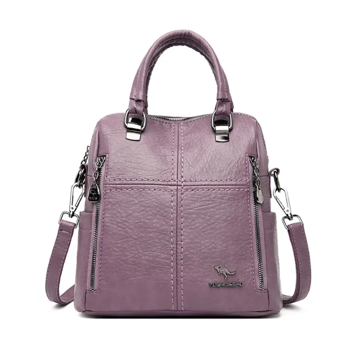 Mochila De Viaje Multifuncional Para Mujer De Cuero De Alta Calidad Bolsa De Hombro Con Capacidad Para Escuela Y Viajes - 1
