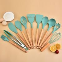 Utensilios de cocina de silicona con Mango de Madera, juego de ollas antiadherentes, Cubo de almacenamiento, 12 piezas - details 2