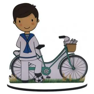 FIGURA PASTEL COMUNIÓN BICICLETA NIÑO Raíz Detalles de Boda Figuras de Pastel Inicio  FIGURA PASTEL COMUNIÓN BICICLETA NIÑO  Regalo Regalos - 1