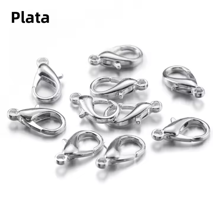 100pcs Carabineros De 10-14mm Con Cierre De Cadena Y Anclas De Lobo Para Joyería Findings Y Componentes Metálicos De Aleación De Zinc - 1