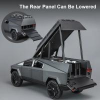 Modelo De Coche Tesla Cybertruck 1/24 Con Sonido Y Luz Para Colección Y Decoración Juguete De Metal Para Niños Regalo De Cumpleaños - details 10
