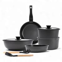 Bergner Click&Cook Batería de cocina 10 Pzs Negro/Mango extraíble, 3 Sartenes, 2 Cazos, Tapas y Utensilios/Aluminio fundido - details 0