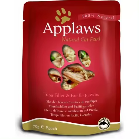Applaws Sobre Gatos Adultos Atún y Gambas del Pacífico - 12 unidades - 840 gr - 1