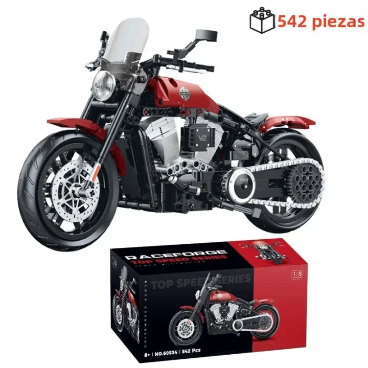 Bloques De Construcción Técnicas Para Motocicleta Duke Harleys Locomotora Carril Racer Modelo De Vehículo Juguete Para Niños Regalo - 1