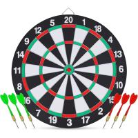 Juego de dardos, juego de dardos de doble cara de 15 pulgadas con 6 dardos de acero y plástico, artículos para adultos, bares, salas de juegos, salas de billar, deportes de ocio familiares - details 0