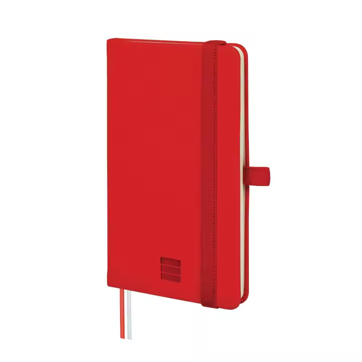Finocam - Cuaderno Nexo Tapa Dura con 72 Hojas Microperforadas Ideal para Escribir y Dibujar | Cuaderno con bolsillo interior, dos cintas punto, anilla portabolígrafo y cierre con goma elástica – Color Rojo - 1