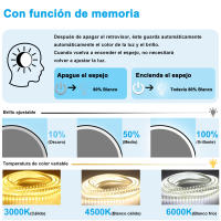 AICA Espejo de baño redondo LED 80cm con marco, antivaho, luminosidad regulable - details 3